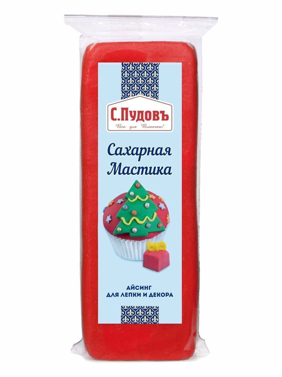 Мастика сахарная красная, С.Пудовъ, 100 г