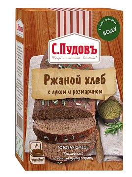 Готовая хлебная смесь Ржаной хлеб с луком и розмарином,  0,5 кг - фото №1