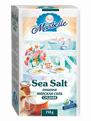 Соль морская натуральная пищевая,  Marbelle, средний помол , 750 г