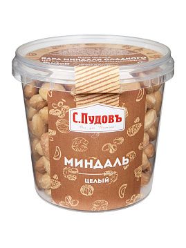 Миндаль целый, обжаренный, бланшированный С.Пудовъ, 200 г - фото №1