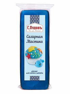 Мастика сахарная синяя, С.Пудовъ, 100 г - фото №1