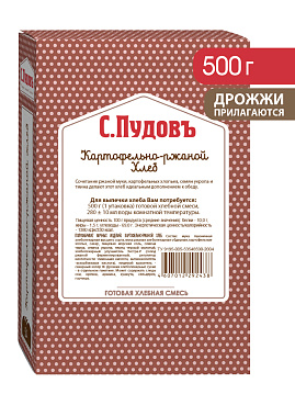 Готовая хлебная смесь Картофельно-ржаной хлеб,  0.5 кг - фото №1