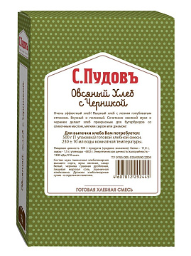 Готовая хлебная смесь Овсяный хлеб с черникой,  0.5 кг - фото №1