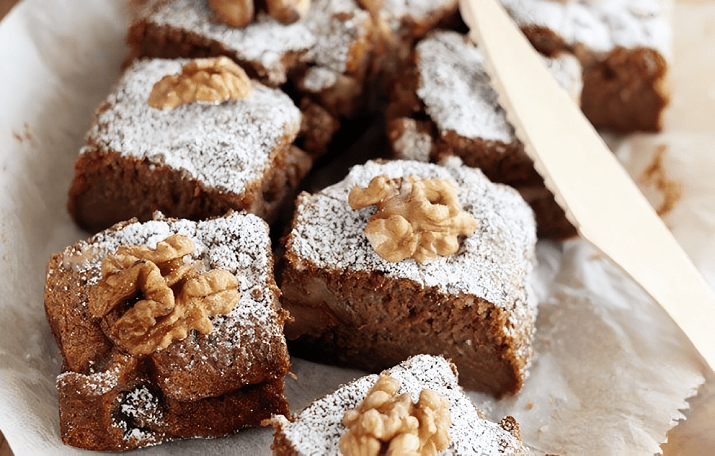 Шоколадный пирог с цукини и грецкими орехами