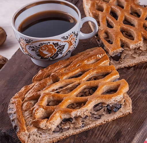 Рецепт домашнего пирога из цельнозерновой муки с капустой и грибами. Мастер-класс