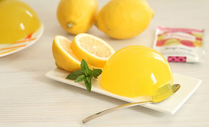 Лимонное желе с мятой и агар-агаром