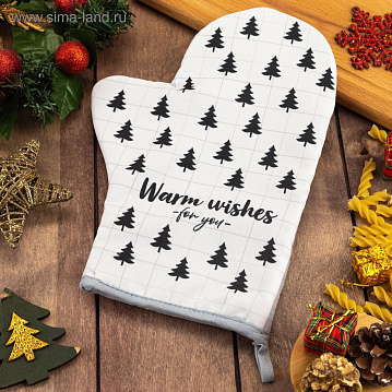 Варежка-прихватка Warm wishes, 20х27см, 100% п/э, МИКС, 5148656 - фото №1