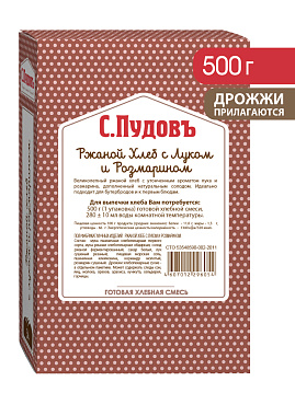 Готовая хлебная смесь Ржаной хлеб с луком и розмарином, 0,5 кг - фото №1
