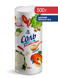Соль поваренная пищевая, мелкая, КУЛИНА, 500 г.