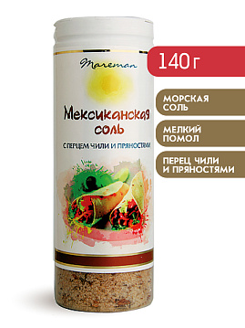 Соль морская поваренная пищевая, Мексиканская соль, помол №0, Mareman, 140 г - фото №1