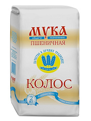 Мука пшеничная общего назначения Колос, ГОСТ, 2 кг