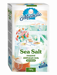 Соль морская натуральная пищевая, крупный помол, Marbelle,  750 г