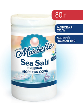 Соль морская натуральная пищевая, мелкая (помол №0) Marbelle, 80 г - фото №1