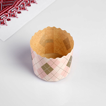 Форма бумажная для кулича «Ромбики», 70×60 мм, МИКС, 4705658 - фото №2