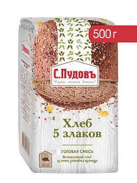 Готовая хлебная смесь Хлеб 5 злаков, 0.5 кг - фото №1