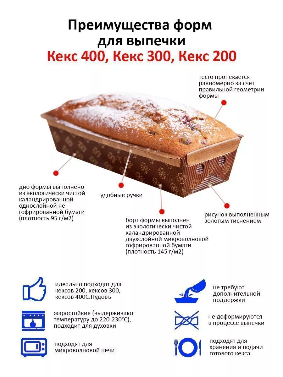 Форма для выпечки Кекс 300 С.Пудовъ, набор из 3 шт — Купить по выгодной  цене в интернет-магазине С.Пудовъ