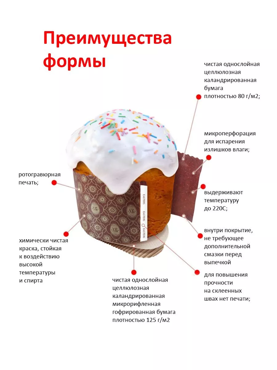 Форма бумажная для выпечки куличей Кулич400, 10 шт, диаметр-134  мм,выстота-95 мм — Купить по выгодной цене в интернет-магазине С.Пудовъ