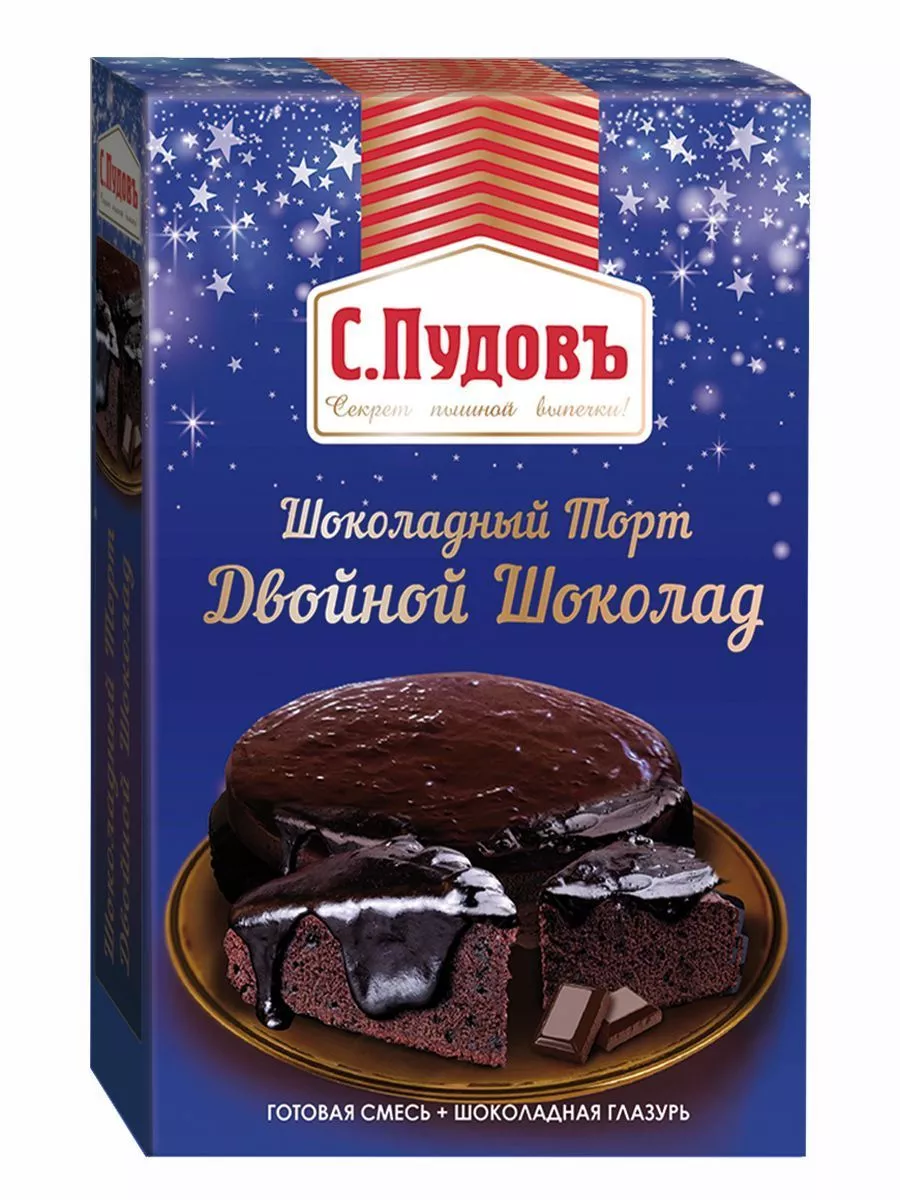 Смесь для выпечки Шоколадный торт - Двойной шоколад С.Пудовъ, 490 г —  Купить по выгодной цене в интернет-магазине С.Пудовъ